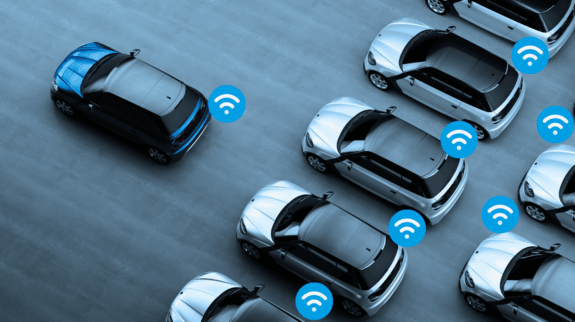 Voertuig dat gegevens verzendt