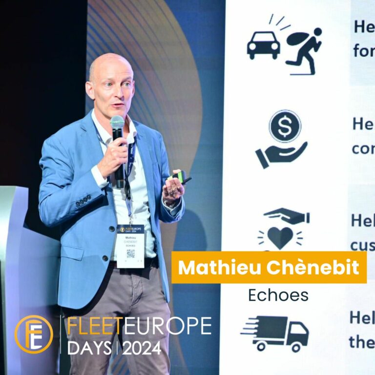 Mathieu Chenebit, Founder of Echoes, speaking at Fleet Europe Summit 2024