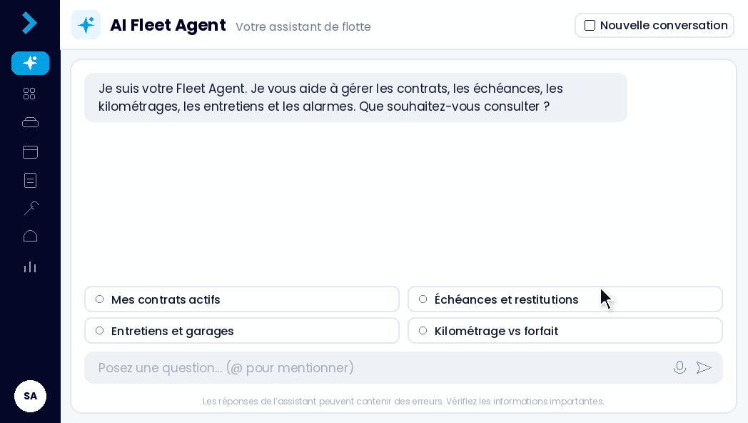 Echoes Fleet Agent répond à une question sur les contrats de location de la flotte
